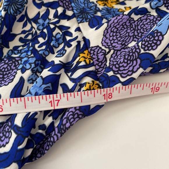 NWT J. Crew Blue & Yellow V-Neck Fête Floral Print Midi Dress, S - Picture 12 of 14